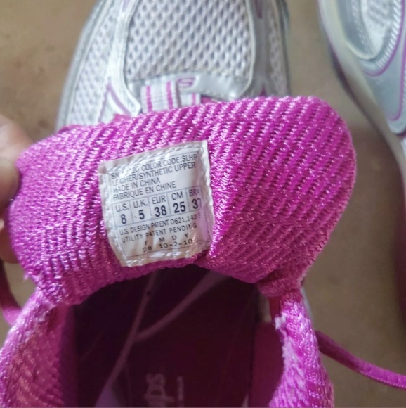 Skechers Shape Ups Silver Pink Glitter Sneakers 8 - Picture 4 of 6
